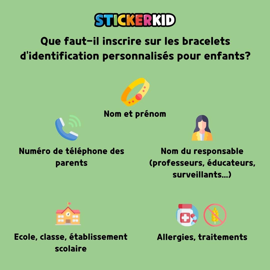 BIENMARQUER Personalised ID Slim Bracelet - SOS Bracelet for Children to Personalise with First Name + Phone Number to Prevent Your Child from Getting Lost. (Blue